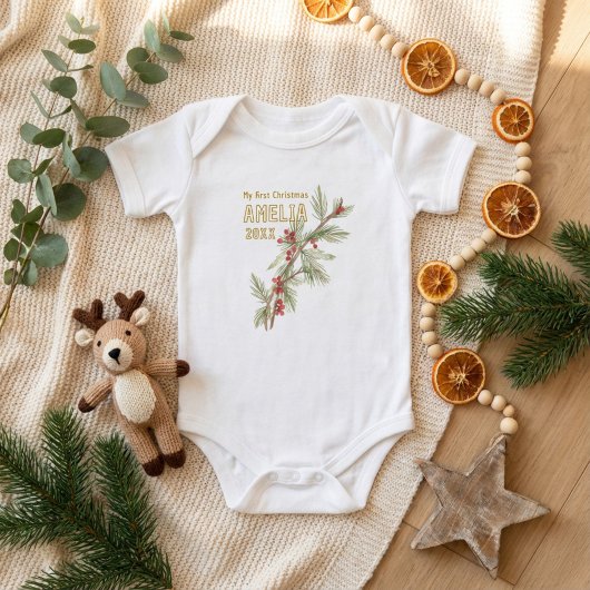 Body Baby`s First Christmas Holly Winter Foliage
