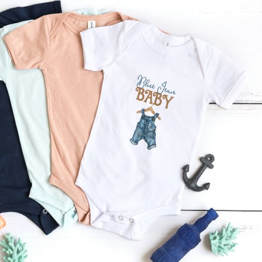 Body Baby shower moderne Denim Boy Blue Jean