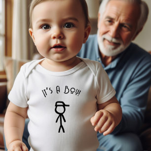Body Baby shower pour un garçon, figure de bâton pour u
