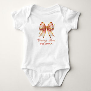 Body Baby Shower Ruban Floral Rose et Or