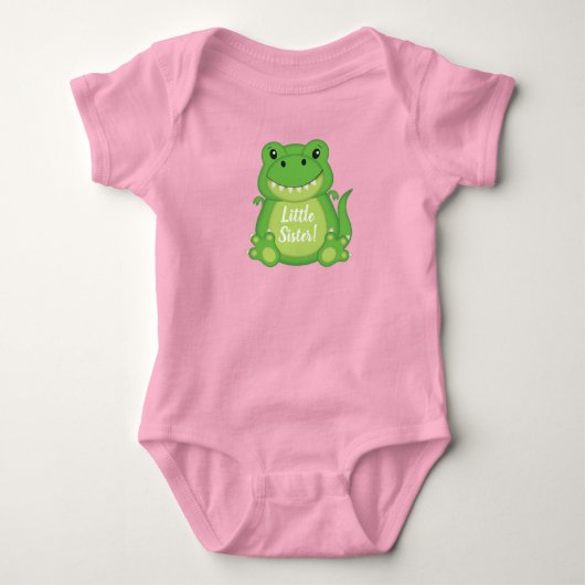 Body Baby Shower T-Rex Rose Fille Dinosaure (Devant)