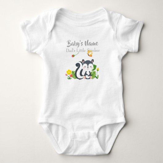 Body Baby Skunk, Papillon & Fleurs (Devant)