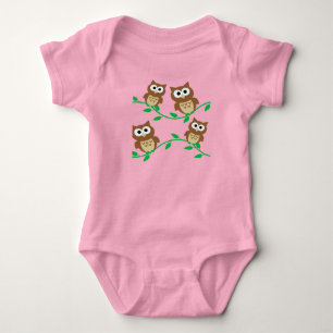 Body babysuit de hibou de dessin animé