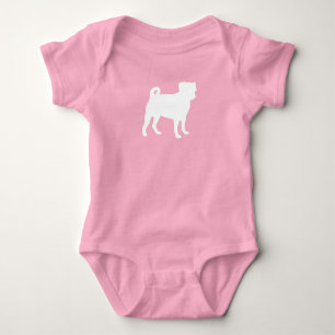 Body Bain de bébé Chien Carlin Bébé Fille Rose