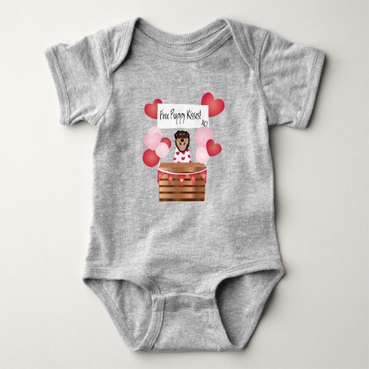 Body Baisers de chiot gratuit Valentine Chien Rouge (Devant)