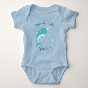Body Baleine à Baby shower bleu de Narwhal