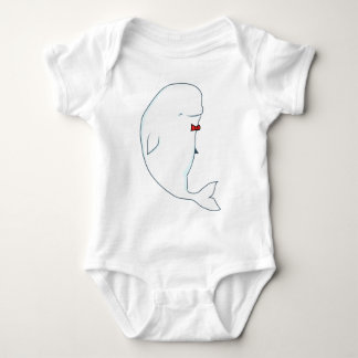 Body baleine de beluga de kawaii avec le bowtie rouge