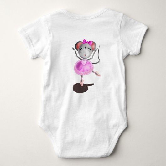 Body Ballerina Mouse Funny Baby Bodysuit Danseur de bal (Dos)