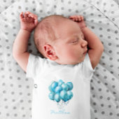 Body Ballons Bleus Aquarelle Garçon Baby Shower