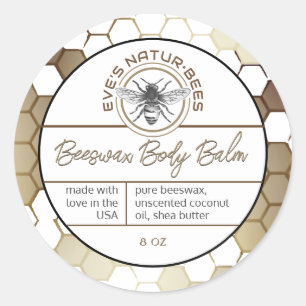 Body Balm Honingraat Bee Gold Lip Balm Dekseletike Ronde Sticker