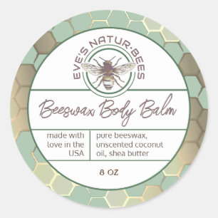 Body Balm Honingraat Bee Groene Lip Balm Dekseleti Ronde Sticker