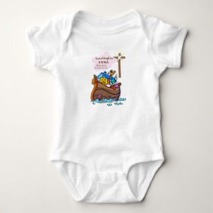Body Baptême Arche de Noé Petite-fille Personnalisé