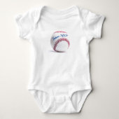 Body Baseball blanc avec Red Stitching personnalisable (Devant)