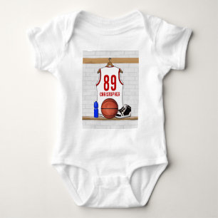 Body Basket-ball blanc et rouge personnalisé Jersey