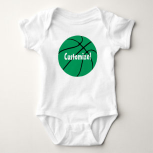 Body Basket-ball fait sur commande de vert des textes