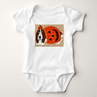 Body Basset Hound en costume de Jack-o-lantern pour Hal