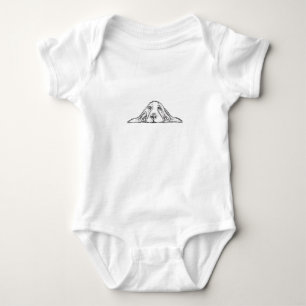 Body basset hound noir blanc yeux de chiot simple