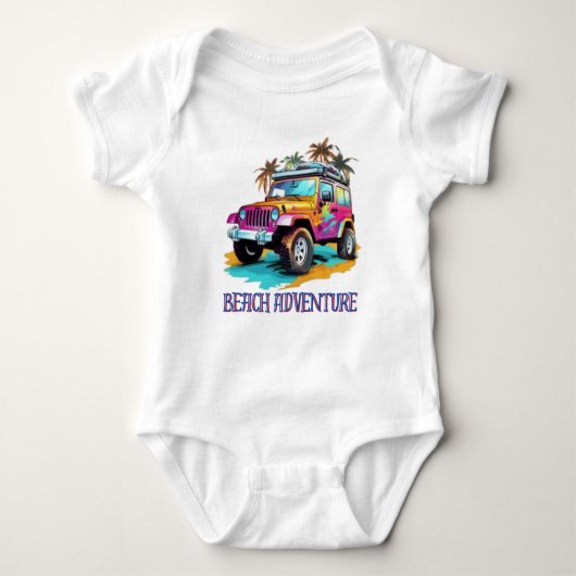 Body Beach Adventure Baby Bodysuit. (Devant)