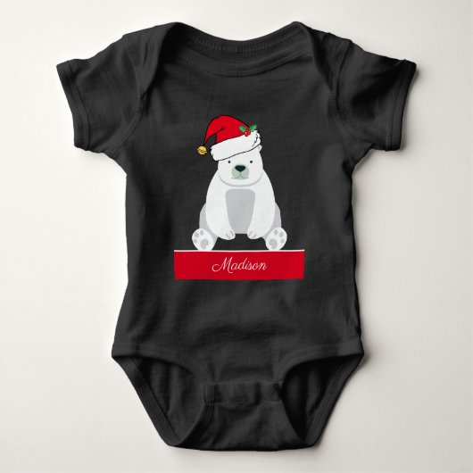 Body Bear polaire de Noël mignonne à Santa Hat Custom (Devant)