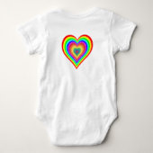 Body bébé à coeur arc-en-ciel LGBT (Dos)