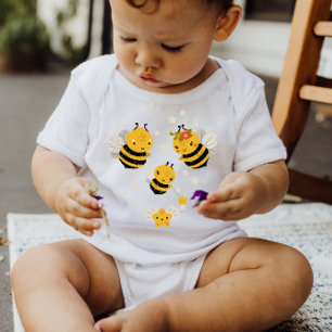 Body Bébé Abeilles de miel Étoiles jaunes Bodysuit bé