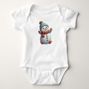 Body Bébé adorable Snowman en Casquette et Écharpe