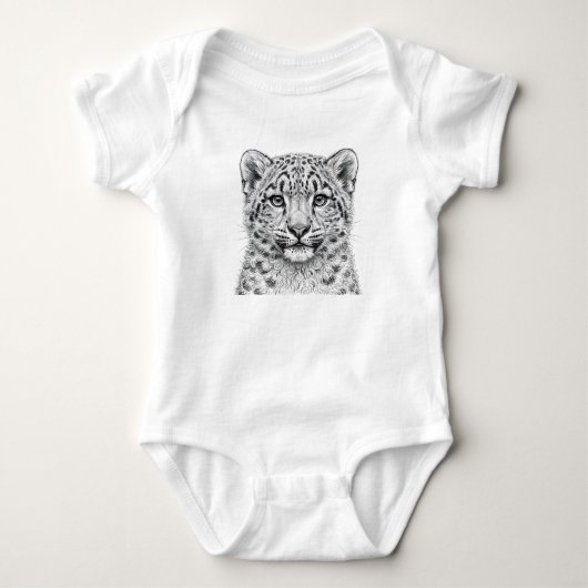 Body bébé avec un adorable léopard des neiges (Devant)