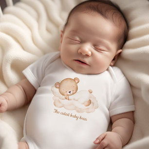 Body Bébé beige mignon Ours Neutre Nouveau-né
