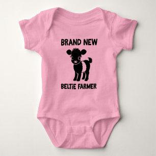 Body Bébé Beltie Fermier Vache Belted Galloway Nouvelle