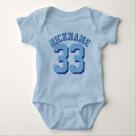 Body Bébé bleu | Design Jersey Sport<br><div class="desc">Bébé bleu | Sports Jersey Design ・ Baby Sports Bodysuit</div>