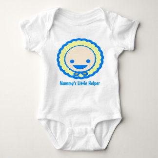 Body Bébé bleu et jaune mignon dans un tee - shirt capo