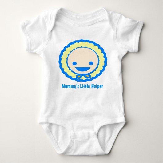 Body Bébé bleu et jaune mignon dans un tee - shirt capo (Devant)