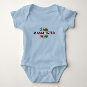 Body Bébé bleu un morceau "maman a essayé"