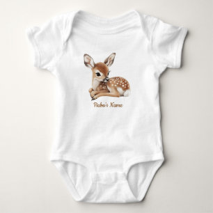 Body bébé cerf de la forêt en aquarelle mignon