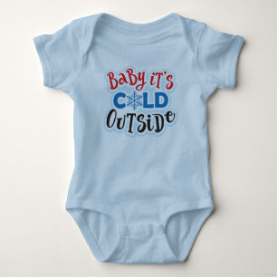 Body Bébé C'est froid dehors Bleu Bébé Bodysuit