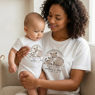 Body Bébé Chat Premier Jour de la Fête des Mères Arc-en