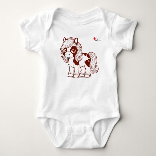 Body bébé Cheval Poney Chibi Adorable (Devant)