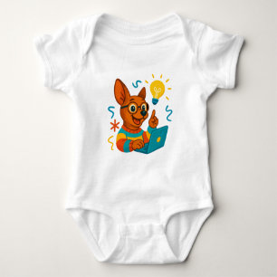Body bébé Chien Dessin Animé avec Ordinateur Porta