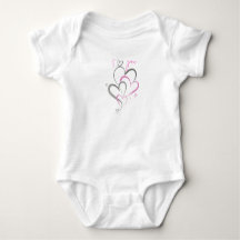 Body bébé coeurs roses mignons je t'aime bébé fill