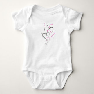 Body bébé coeurs roses mignons je t'aime bébé fill