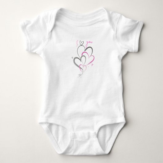Body bébé coeurs roses mignons je t'aime bébé fill (Devant)