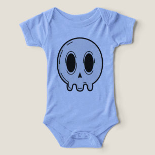 Body bébé crâne gothique pastel bleu clair edgy