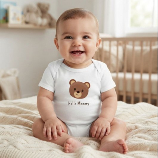 Body bébé 'Cute Bear Hello Mommy'
