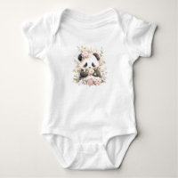 Bébé doux Panda Bear Cub avec fleurs