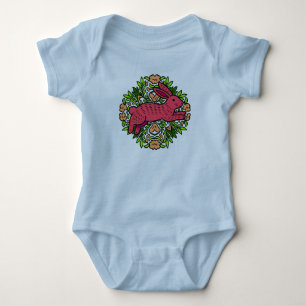 Body bébé dragon floral mignon
