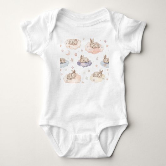 Body bébé Dreamy Bunny Clouds | Lapin endormi (Devant)