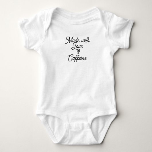 Body bébé drôle - Fait avec Amour & Caféine | (Devant)