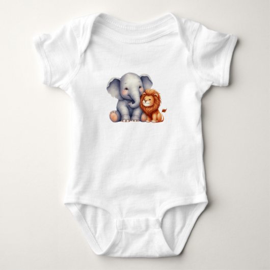 Body Bébé Eléphant et Lion (Devant)