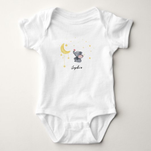 Body bébé éléphant mignon avec petit papillon (Devant)