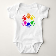 Body bébé empreinte de main encrée